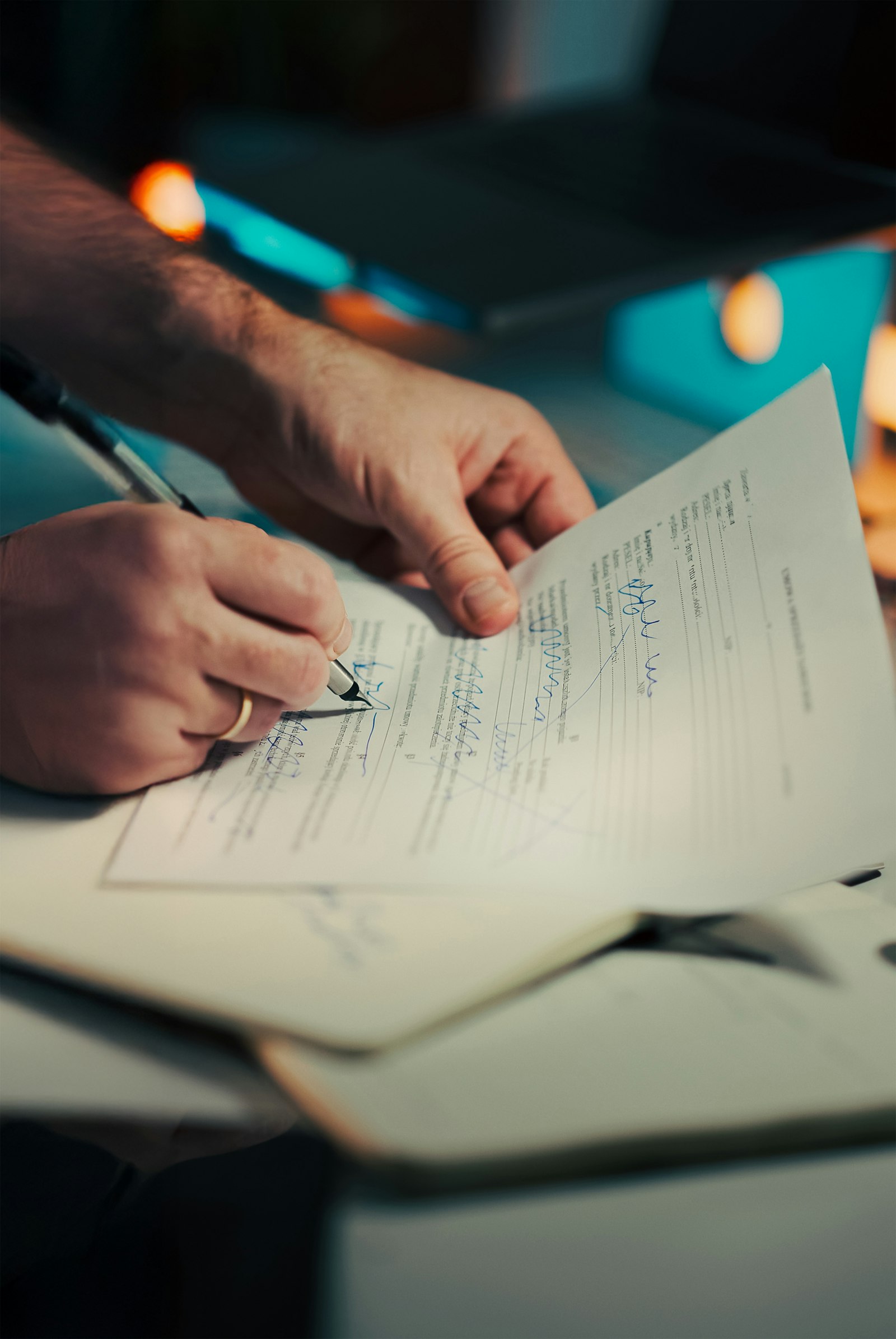 Firma de documentos de cierre